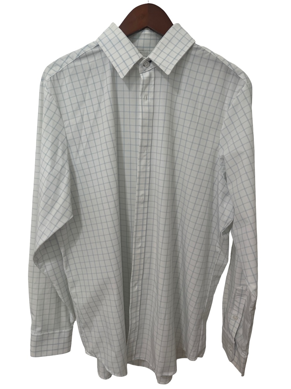 Mizzen + Main Blue Label Leeward Men's XL White Blue Check Dress Shirt
